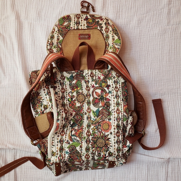 Sakroots Owl print Boho full size backpack - Picture 4 of 7